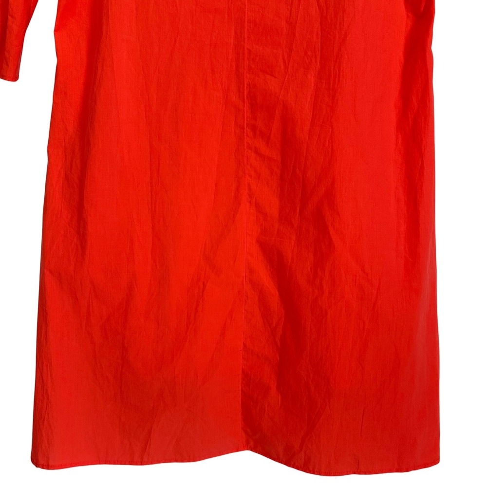 Ottod'Ame Italy Cotton Poplin Tunic Dress Fiamma Bell Sleeve L NWT Orange 10 - Picture 12 of 14